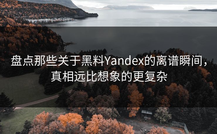 盘点那些关于黑料Yandex的离谱瞬间，真相远比想象的更复杂  第1张