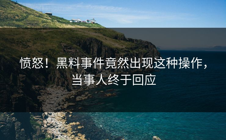 愤怒！黑料事件竟然出现这种操作，当事人终于回应  第1张