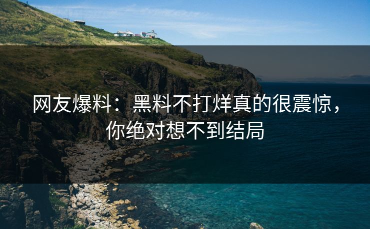 网友爆料：黑料不打烊真的很震惊，你绝对想不到结局