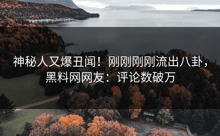 神秘人又爆丑闻！刚刚刚刚流出八卦，黑料网网友：评论数破万  第1张