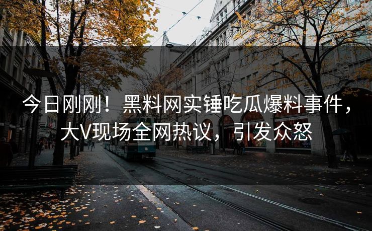 今日刚刚！黑料网实锤吃瓜爆料事件，大V现场全网热议，引发众怒