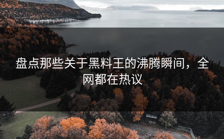盘点那些关于黑料王的沸腾瞬间，全网都在热议
