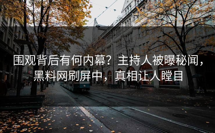 围观背后有何内幕？主持人被曝秘闻，黑料网刷屏中，真相让人瞠目  第1张