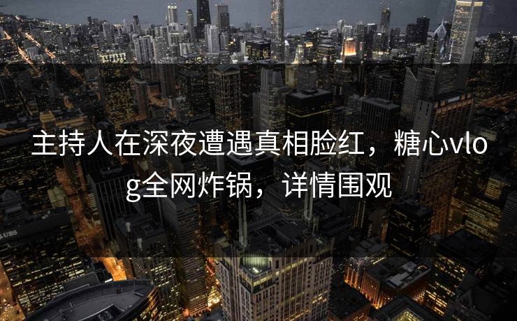 主持人在深夜遭遇真相脸红，糖心vlog全网炸锅，详情围观  第1张