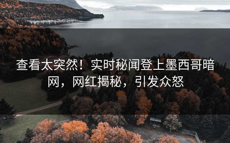 查看太突然！实时秘闻登上墨西哥暗网，网红揭秘，引发众怒  第1张