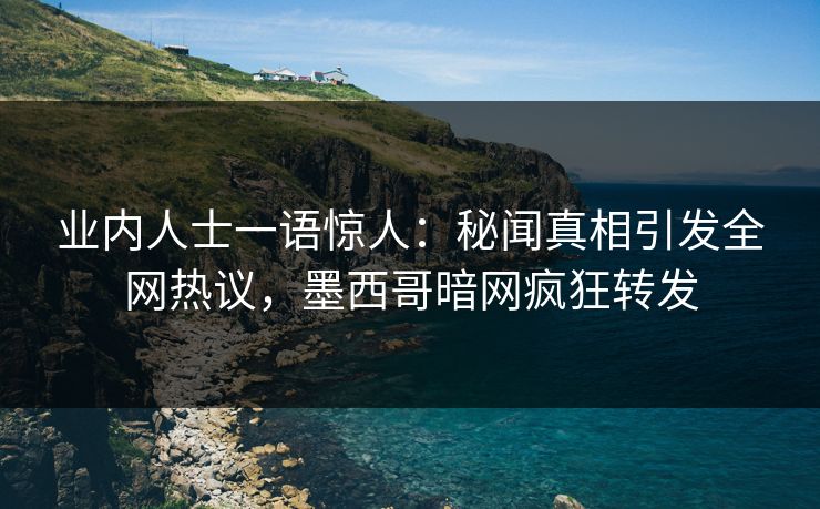 业内人士一语惊人：秘闻真相引发全网热议，墨西哥暗网疯狂转发  第1张