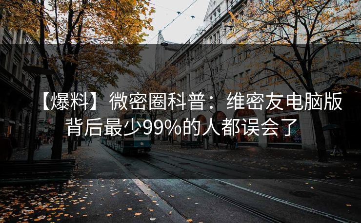 【爆料】微密圈科普：维密友电脑版背后最少99%的人都误会了