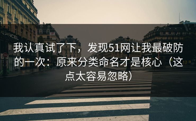 我认真试了下,发现51网让我最破防的一次:原来分类命名才是核心(这点太容易忽略) 第1张 我认真试了下,发现51网让我最破防的一次:原来分类命名才是核心(这点太容易忽略) 第1张