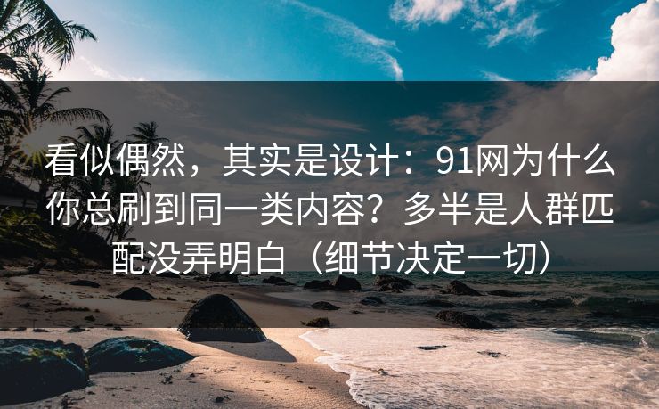 看似偶然,其实是设计:91网为什么你总刷到同一类内容?多半是人群匹配没弄明白(细节决定一切)